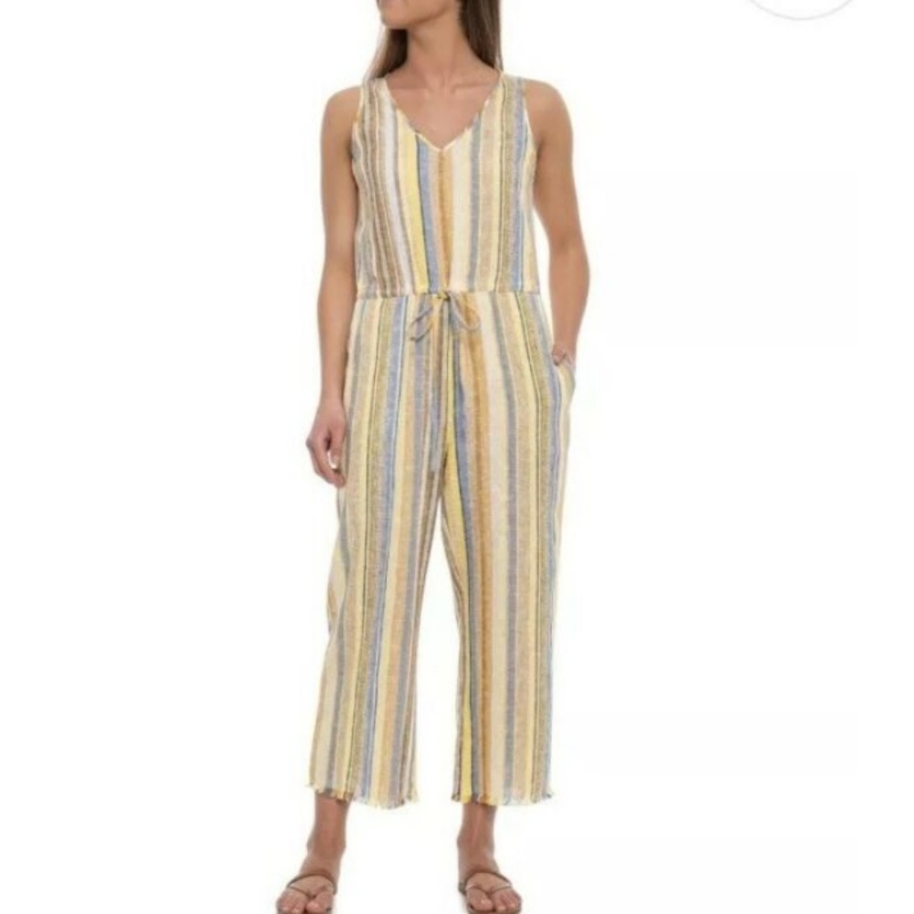 NWT DREW Tie Waist Jumpsuit in Color Lemon